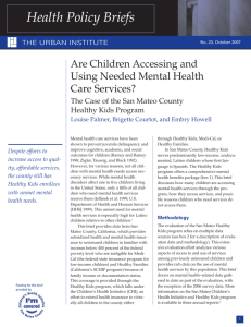 Are Children Accessing and Using Needed Mental Health Care