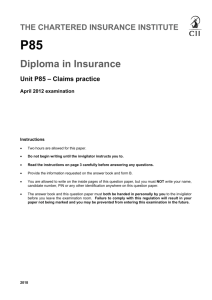 Diploma in Insurance - The Chartered Insurance Institute