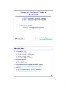 Supported Hardware Platforms - Electrical and Computer Engineering