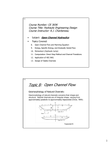 Topic 8: Open Channel Flow