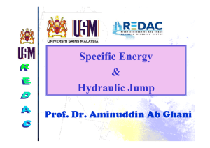 Specific Energy & Hydraulic Jump