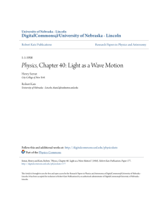 Physics, Chapter 40: Light as a Wave Motion
