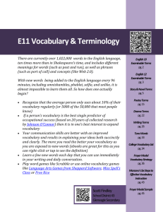 English 11 Vocabulary Package