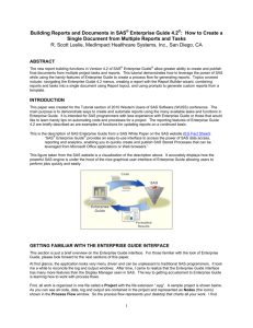 Building Reports and Documents in SAS® Enterprise Guide 4.2