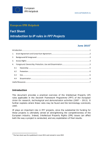 Introduction to IP rules in FP7 Projects