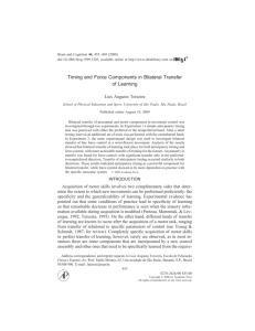 Timing and Force Components in Bilateral Transfer of Learning