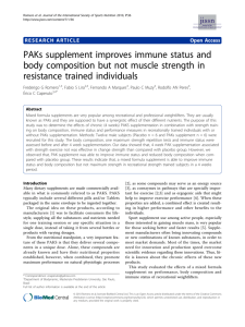PAKs supplement improves immune status and body composition