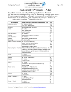 Radiography Protocols – Adult - Radiology Associates of the Fox