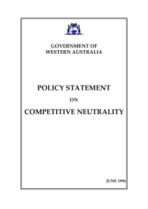 POLICY STATEMENT COMPETITIVE NEUTRALITY