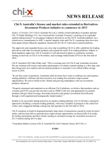 News Release Chi-X Australia Pty Ltd Chi