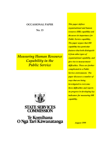 Measuring Human Resource Capability in the Public Service