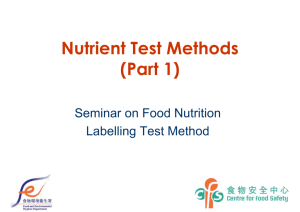 Seminar on Food Nutrition Labelling Test Method