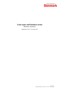 Loan types and business terms