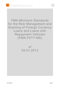 FMA-Minimum Standards for the Risk Management and Granting of