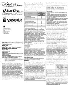 D-Stat® Dry Silver Hemostatic Bandage Topical Hemostat Model
