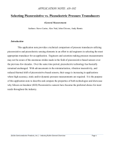 Selecting Piezoresistive vs. Piezoelectric Pressure Transducers