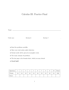 Calculus III: Practice Final