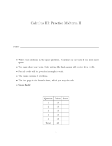 Calculus III: Practice Midterm II