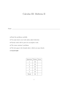 Calculus III: Midterm II