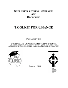 soft drink vending contracts and recycling toolkit for change