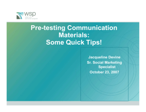 Pre-testing Communication Materials