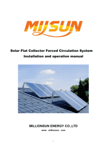 Solar Flat Collector Forced Circulation System Installation and