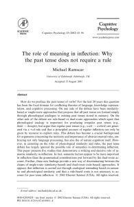 The role of meaning in inflection: Why the past tense does not