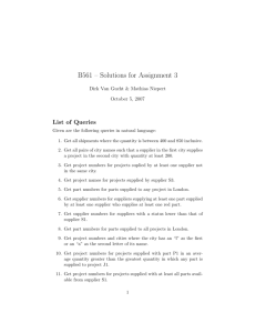 B561 – Solutions for Assignment 3