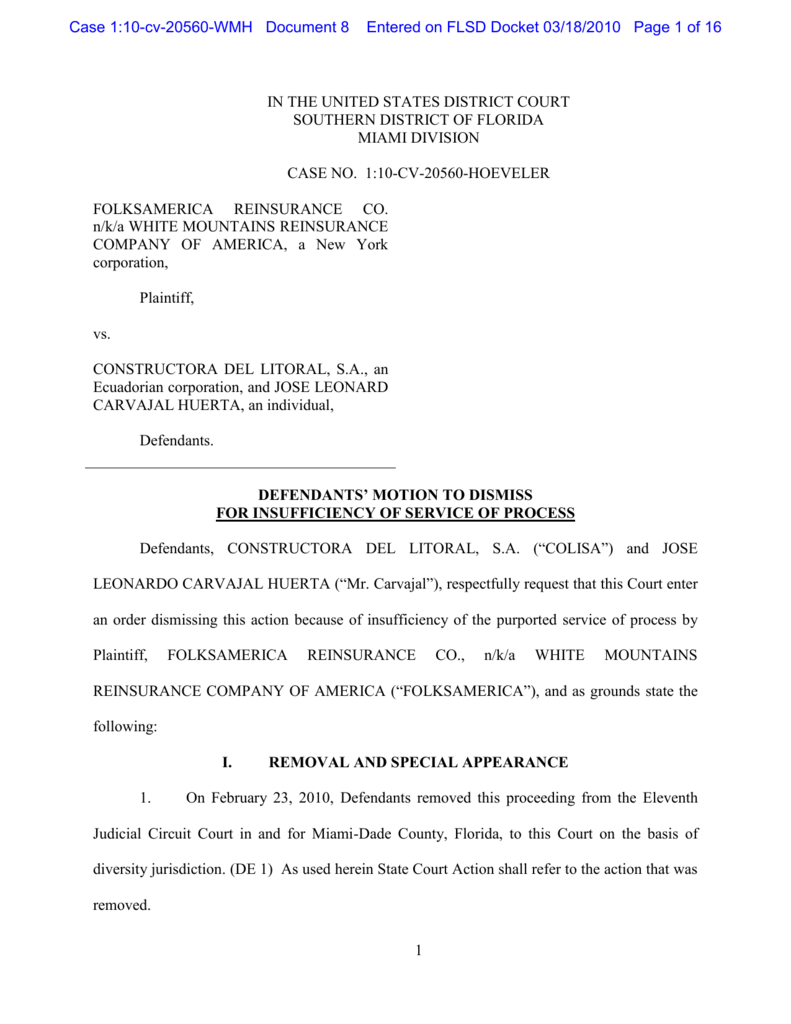 Motion To Dismiss
