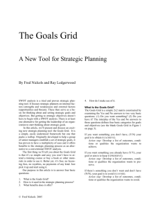 The Goals Grid - Distance Consulting LLC