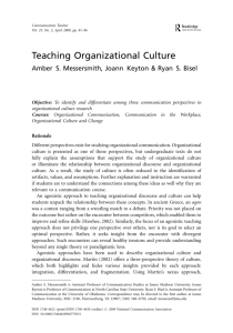 Teaching Organizational Culture