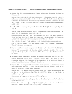 Math 307 Abstract Algebra Sample final examination questions with