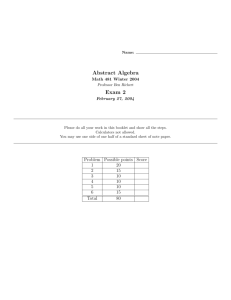 Abstract Algebra Exam 2