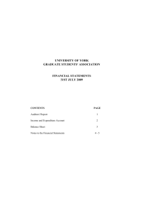 York University GSA Accounts 2009