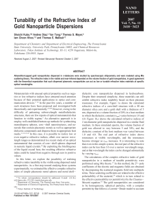 Tunability of the Refractive Index of Gold Nanoparticle Dispersions