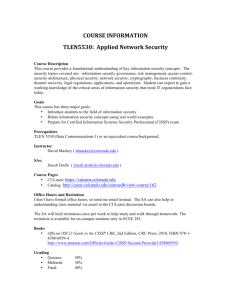COURSE INFORMATION TLEN5530: Applied Network Security