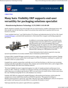 Many Hats: Visibility ERP Supports End