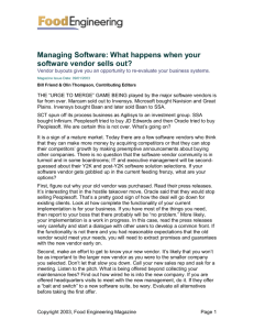 Managing Software: What happens when your software vendor sells