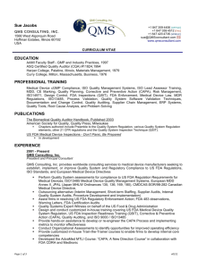 to CV - QMS Consulting, Inc.