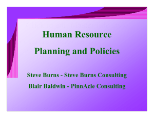 Human Resource Planning and Policies