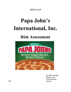 Papa Johns Audit Risk Assessment