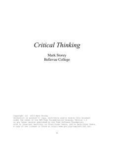 Critical Thinking - Bellevue College