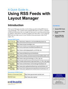 Using RSS Feeds with Layout Manager Introduction