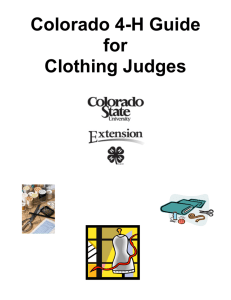 CO Guide to Judging Clothing - Colorado 4-H