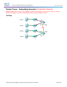 Packet Tracer - Subnetting Scenario 1 (Instructor Version)