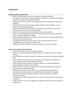 Computer Skills Computer Systems Analyst Tasks • Expand or
