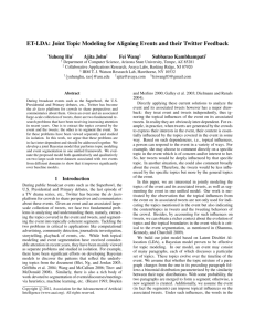 ET-LDA: Joint Topic Modeling for Aligning Events and their Twitter