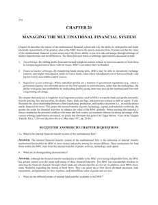 chapter 20 managing the multinational financial system