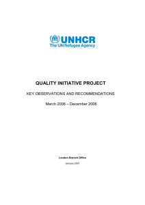 QUALITY INITIATIVE PROJECT
