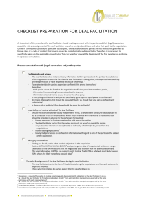 checklist preparation for deal facilitation